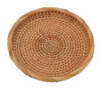 HEEPDD Panier de Fruits en Rotin, Plateau de Rotin Naturel tissé à la Main pour Collations et Fruits, Conception élégante de 7,1 Pouces pour la Table de Cuisine (M)