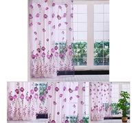 HEEPDD Panneaux de Traitement des Fenêtres Colorful Tulips Printing en Tulle Rideaux, drapé Transparent pour la Chambre, Le Salon, Les Nécessités Quotidiennes du Balcon (Purple)