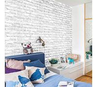 HEEPDD Papier Peint en Brique Blanche, Autocollant Mural en PVC de Style Unique pour la Décoration du Salon, de la Chambre à Coucher, du Restaurant, avec Support Adhésif pour une