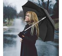 HEEPDD Parapluie de Mariage Transparent à LED, alimenté par Batterie, Tissu Imperméable, 7 Couleurs Changeantes, pour Mariées et Dames (Black)