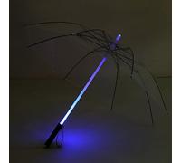 HEEPDD Parapluie électrique à LED avec 7 Lumières Changeantes de Couleur et Lampe de Poche, étanche, Noir, 41,3 Pouces de Diamètre, alimenté par Batterie pour Les Fournitures de Séchage de Marche