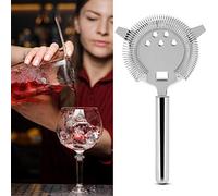 HEEPDD Passoire à Cocktail, Passoire à Barre en Acier Inoxydable 304 avec Ressort en Spirale et Poignée Ergonomique pour Barman à Domicile et Mixologie (Grand argent)
