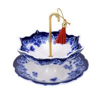 HEEPDD Passoire à thé en Céramique, Forme de Parapluie Peinte à la Main, | Infuseur à feuilles mobiles en porcelaine, Pores fins de 0.8mm, sans arrière-goût métallique, filtre rotatif pour