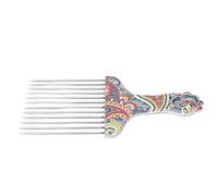 HEEPDD Peigne à Cheveux, Peigne Afro Démêlant Professionnel en Acier Inoxydable pour les Utilisateurs de Coiffures Bou s (Taille fleur K4)