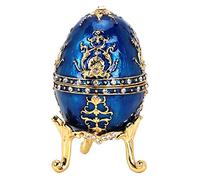 HEEPDD Peint à la Main émaillé œuf Brillant Diamants Boîte de bibelots pour Collier Bracelet Bague Home Desktop Decor Cadeaux De Pâques Jour Collectionneur