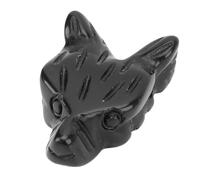 HEEPDD Pendentif de Tête de Loup, Bijoux en Pierre Sculptée avec Design Unique pour les Hommes Chaîne Ajustée pour Femmes pour Usure Quotidienne (Obsidienne)