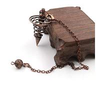 HEEPDD Pendule de Radiesthésie Pendule Spirituel en Métal pour la Divination, de Radiesthésie pour équilibrage des Chakras pour la Divination, de pour équilibrage des Chakras avec Chaîne de 7 (Bronze)
