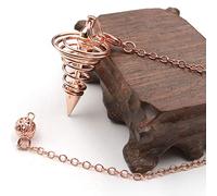 HEEPDD Pendule de Radiesthésie Pendule Spirituel en Métal pour la Divination, de Radiesthésie pour équilibrage des Chakras pour la Divination, de pour équilibrage des Chakras avec Chaîne de 7 (Or