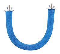 HEEPDD Perchoir en Corde pour Oiseaux en Forme de U, Support de Perchoir en Bois à Surface Rugueuse, Perchoirs à Oiseaux en Quartz pour Cage, Calopsittes, Inséparables, Perruches, (Blue)