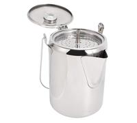 HEEPDD Percolateur à café en Acier Inoxydable, Cafetière de Camping de 27,8 Oz avec Filtre dédié et Marquages à L'échelle, pour le Brassage en Plein Air sur la Cuisinière et le Feu (SILVER)