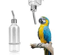 HEEPDD Perroquet Water Feeder pour Animaux de Compagnie Suspendu à Une Bouteille d'alimentation en Eau sans Distributeur de Gouttes pour Animaux de Compagnie avec tétine en Acier Inoxydable(S)