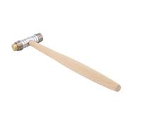 HEEPDD Petit Marteau Double en Plastique Solide, Outil Ergonomique en Laiton et Bois de Hêtre pour l'artisanat et l'installation de Bijoux