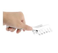 HEEPDD Pince à Spaghetti en Acier Inoxydable en Forme de Peigne, Pince Alimentaire Ergonomique pour Nouilles et Pain, Ustensiles de Cuisine 19x9x1.5 Cm