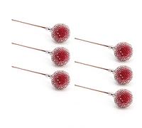 HEEPDD Plante Artificielle Fleur de Baies Artificielles, 100pcs Mini Baies Rouges de Fruits Givrés, Perles de Verre en Mousse, Décor de Vacances pour Les Mariages de Noël, Décoration Quotidienne
