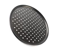 HEEPDD Plat de Cuisson à Pizza, Plat à Pizza en Acier au Carbone Antiadhésif perforé avec Bord roulé pour une Répartition Uniforme de la Chaleur, Cuisson Sûre, Gril de Pique-nique (32CM)