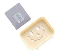 HEEPDD Plat de Savon Mural, Pas de Punch de Savon de Douche de Punch pour la Cuisine de Baignoire de Salle de Bain 4.9x 3,5x0.86in Nan (Beige)