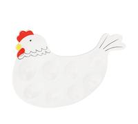 HEEPDD Plateau à Outils pour œufs Plat d'apéritif en Céramique 8 Moitiés d'œufs Support pour Four à -ondes Passe au Lave-vaisselle avec un Design en Céramique Blanche pour les Fêtes BBQ Pique-niques
