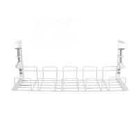 HEEPDD Plateau de Gestion des Câbles sous Le Bureau, Installation Facile, Support de Poids Solide, Protection de sécurité, Support de Rangement de Câbles en Métal pour Bureau, Poste de (White)