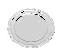 HEEPDD Plateau de Service Rond en Acier Inoxydable pour Desserts, Amuse-gueules, Fêtes, Cuisine, Salle de Bain, avec un Design Décoratif pour les Réunions de Famille, les Restaura (L)