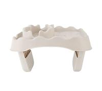 HEEPDD Plateau de Table pour, Matériau TPU, Table d'appoint Réglable avec Trous de Drainage et Porte-gobelet pour Piscines et Bains (Beige)