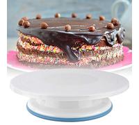 HEEPDD Plateau Tournant pour Gâteaux, Plate-forme Rotative de 28 Cm pour la Décoration, Matériau PP, Base Antidérapante, Support Léger pour Produits de Cuisson