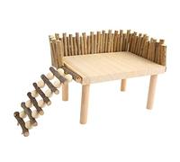 HEEPDD Plateforme d'escalade en Bois pour Hamster avec échelle et Clôture pour Petits Animaux, y Compris Cochons d'Inde et Souris (Universel)