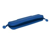 HEEPDD Pochette à Fermeture éclair en Silicone pour Crayons, Sac de Rangement Souple pour Le Maquillage, Mini Organisateur de Stylos pour écoliers et Adolescents, 20x4.9x2.5cm (Bleu (Petit))