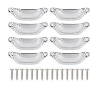 HEEPDD Poignée de Traction Antique, Poignée de Meuble Semi-circulaire de Style Chinois, Boutons de Tiroir en Fer pour Armoire, Bibliothèque, Tiroir avec Vis pour Installation (SILVER)