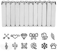 HEEPDD Poinçon de Lettre de Capital de numéro 12pcs, Outil de estampillage de poinçon en métal Outils de galvanoplastie durs d'acier au Carbone pour l'estampillage de Carbone pour Le Cuir en métal