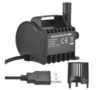 HEEPDD Pompe à Eau Submersible, Pompes à Eau, Pompe de Fontaine avec Câble USB de 2 M et Base à Ventouse, Moteur sans Balais Ultra Silencieux pour Aquarium, Aquarium, Potable pour Animaux (QR75A)