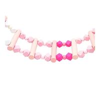 HEEPDD Pont échelle à Oiseaux, Balançoire en Bois pour Aras, Calopsittes, Perruches, Améliore l'équilibre et l'entraînement, Installation Flexible pour Cages à Oiseaux (Rose (18,5 Pouces))