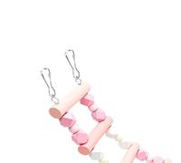 HEEPDD Pont échelle à Oiseaux, Balançoire en Bois pour Aras, Calopsittes, Perruches, Améliore l'équilibre et l'entraînement, Installation Flexible pour Cages à Oiseaux (Rose (23,6 Pouces))