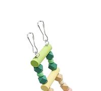 HEEPDD Pont échelle à Oiseaux, Balançoire en Bois pour Aras, Calopsittes, Perruches, Améliore l'équilibre et l'entraînement, Installation Flexible pour Cages à Oiseaux (Arc-en-Ciel (23,6 Pouces))