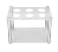 HEEPDD Porte-bouteille de Saveur à 6 Trous, Support de Rangement en Acrylique pour Cartouches avec Piliers Métalliques, Organisateur Transparent pour Comptoir de Cuisine ou Support de