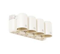 HEEPDD Porte-Brosse à Dents, Porte-Brosse à Dents avec Tasse, Rangement Haute capacité pour Salle de Bain, 12,28 X 5,31 Pouces pour à Familial, Organisateur Mural pour Salle de Bain (Blanc crème et