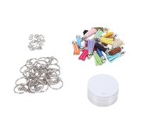 HEEPDD Porte-clés Vierges par Sublimation, Anneaux Ouverts, Kit de Bricolage avec Porte-clés et Pompons pour Personnalisés par Transfert de Chaleur, Fabrication de Cadeaux, Vierges par Sublimation,