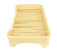 HEEPDD Porte-Coussinet de Chien en Mesh en Mesh en Acier Inoxydable, Plate-Forme de Petit Pot Intérieure Moyen, Stable et Facile à Gérer, Toilette de Chiot avec Grille D'entraînement (Yellow)