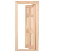 HEEPDD Porte de Maison de Poupée à l'échelle 1:12, Porte Miniature de Décoration avec Cadre pour Projets de Maison de Poupée à Faire Soi-même, Accessoire de Meubles Réaliste pour la Construction de