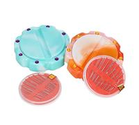 HEEPDD Porte-épingles Magnétique, Disque de Rangement d'Aiguilles à Coudre en Plastique, Paquet de 2 avec 32 Aiguilles, Aimant Puissant, Organisateur de Grande capacité pour le Quilting,