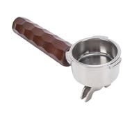 HEEPDD Porte-filtre à café 3 Oreilles, 51 Mm en Acier Inoxydable avec Poignée en Noyer, Accessoire Universel pour Machines à Expresso comme