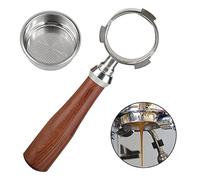 HEEPDD Porte-filtre sans Fond de 51 Mm pour EC680 EC685, Pièces de Rechange pour Machine à Expresso, Porte-filtre Nu avec Poignée en Bois de Rose et Panier de 2 Tasses, Outil à Expresso pour une