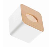 HEEPDD Porte-mouchoirs en Papier avec Couvercle en Bois Amovible, Design Moderne, Style carré, 11 X 11 X 8,5 Cm, Plastique et Bois, pour Fournitures de Rangement pour la Maison et le Bureau