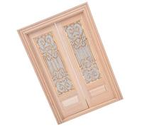 HEEPDD Porte Moustiquaire Creuse Externe pour Maison de Poupée 1/12, Accessoire Miniature à Double Porte en Bois Non Peint pour la Décoration de Maison de Poupée et Les Projets de Bricolage 1/12