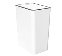 HEEPDD Poubelle Blanche de Cuisine de Salle de Bains avec Couvercle à Bouton-pression, Poubelle Portable de Grande capacité de 15l