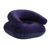 HEEPDD Pouf Gonflable, Pouf Gonflable avec Dossier Confortable en Forme de U, Siège Portable Idéal pour Dortoir et Salon, en PVC Souple (Blue)
