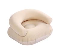 HEEPDD Pouf Gonflable, Pouf Gonflable avec Dossier Confortable en Forme de U, Siège Portable Idéal pour Dortoir et Salon, en PVC Souple (Kaki)