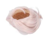 HEEPDD Poupée Faire une Perruque Courte, Pédale Centrale, Perruque de Poupée en Soie Douce Adaptée aux Articulées à Balle ou Mécaniques Nan (Rose gris argenté #11)
