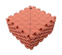 HEEPDD pour le Tricot et le Crochet, Planches de Mousse Emboîtables Très épaisses avec Lignes de Grille, Ensemble de Tapis de Blocage de Tricot Rouge Brique 9 Pièces