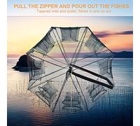 HEEPDD PROCAGE PROCHIPE PIÈCE NET POUR LE MANDE DE CRABLE Eel CRABLE Cadre en Acier en Acier Nylon Vert 8 Trous, 16 Trous River Pêche POUR l'entrée Eel Crabe Homard en Cadre en Nylon Vert 8 (16