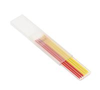 HEEPDD Recharge de Crayon de Charpentier, Recharges de Crayons de Marquage d'écriture Faciles et Imperméables 6 Pièces HB 2,8 Mm de Diamètre pour le Travail du Bois et le Dessin (rouge et jaune)